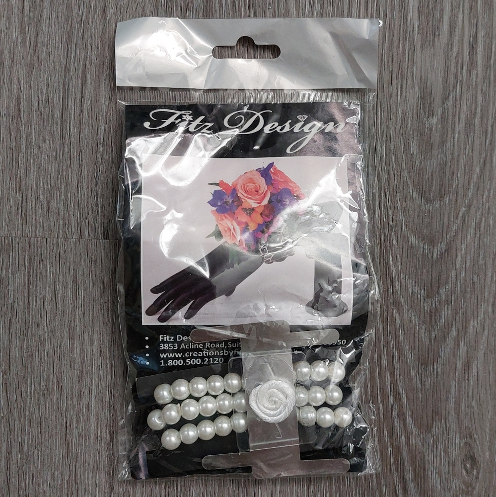 3 Strand Pearl Corsage Wristlet